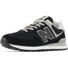 Sneaker NEW BALANCE "ML574 Core", Gr. 41,5, schwarz-weiß (schwarz, grau), Leder, Textil, Schuhe Modernsneaker, Topseller