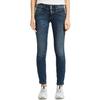 Slim-fit-Jeans TOM TAILOR "Alexa Slim", Damen, Gr. 27, Länge 32, blau (random bleached), Denim/Jeans, Obermaterial: 98% Baumwolle, 2% Elasthan, casual, Jeans, mit Knopfleiste und dekorativ gesteppter Passe, Topseller