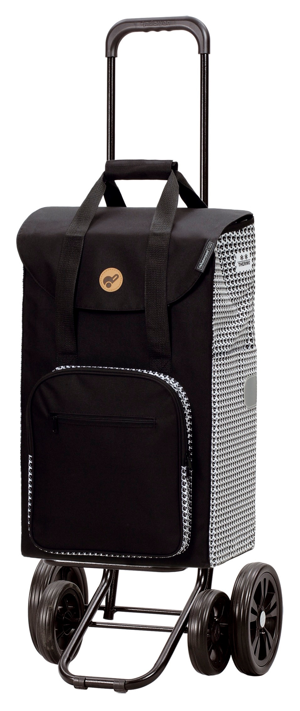Einkaufstrolley ANDERSEN "Quattro Shopper Liska", schwarz, B:42cm H:117cm T:23cm, Polyester, Einkaufskörbe Image