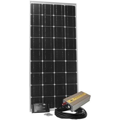 Solarmodul SUNSET "Stromset AS 140, 140 Watt, 230 V", silber (baumarkt), Solarmodule, für Gartenhaus oder Reisemobil, auch zum Laden von E-Bikes geeignet