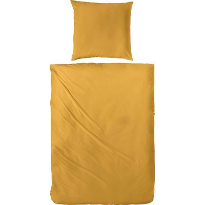 Bettwäsche PRIMERA "Uni Luxus-Satin in Gr. 135x200, 155x220 oder 200x200 cm", gelb (senf), B/L: 155cm x 220cm, , Satin, B/L: 80cm x 80cm, Satin, Obermaterial: 100% Baumwolle, Bettwäsche, Bettwäsche aus Baumwolle, unifarbene Bettwäsche mit... Image