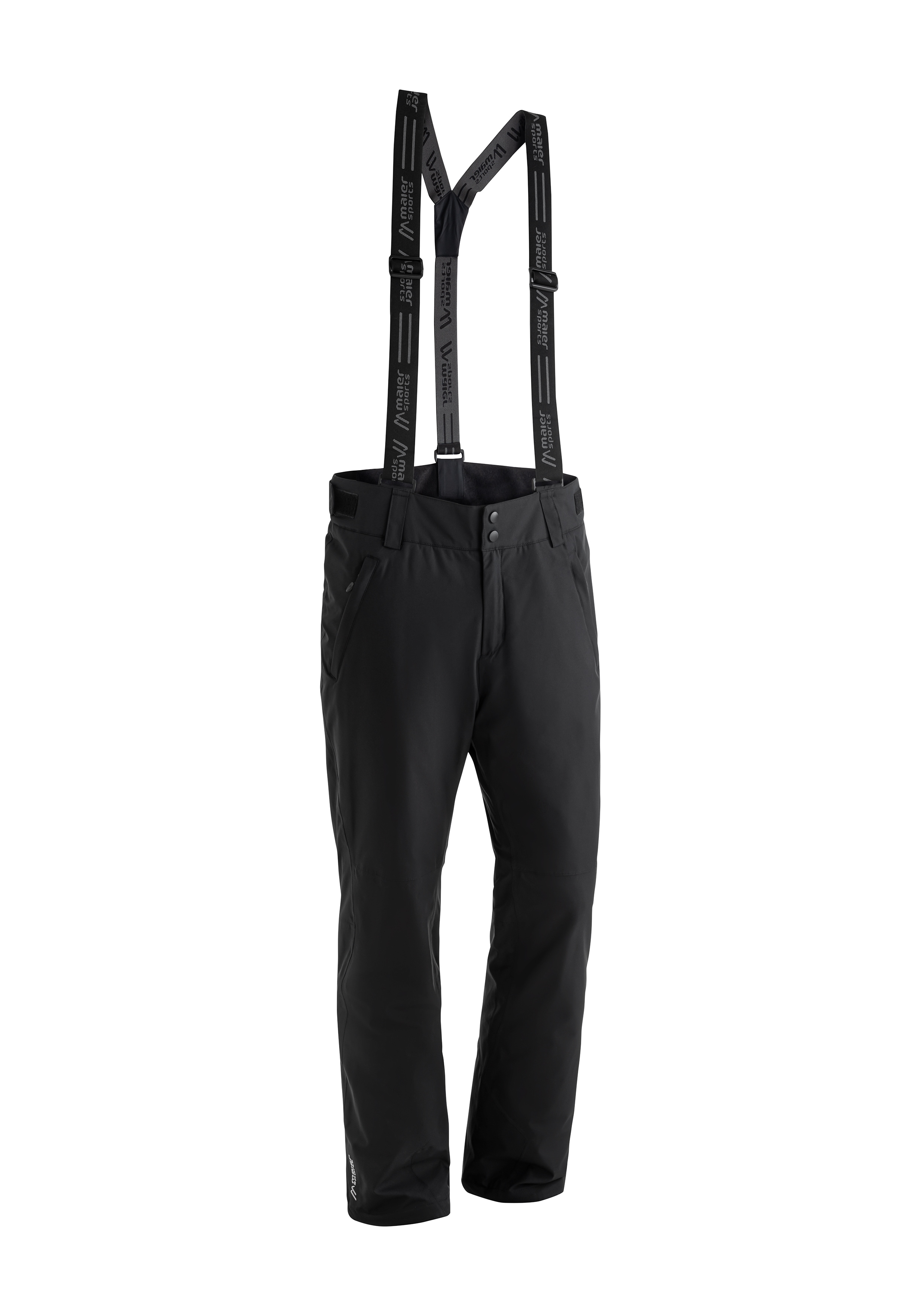 Skihose MAIER SPORTS "Corban T", Herren, Gr. 56, Normalgrößen, schwarz, 100% Polyester, Hosen, Herren Schneehose mit Hosenträgern, wind/wasserdicht, Regular Fit Image