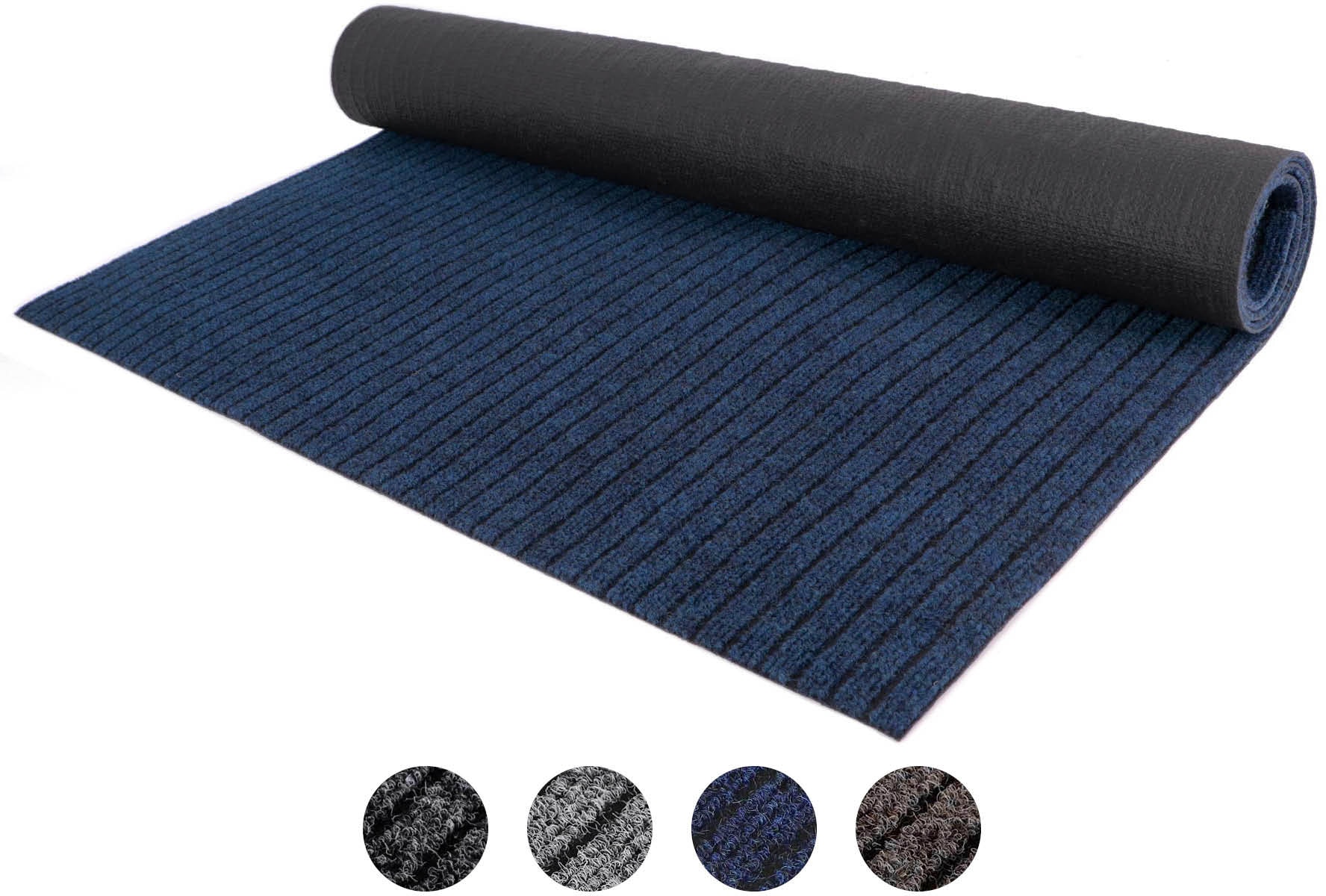 Läufer "Schmutzfangläufer ATLAS, Made in Belgium", blau, B:200cm H:7mm L:350cm, Polypropylen (PP), PRIMAFLOR-IDEEN IN TEXTIL, Teppiche, Schmutzfangläufer, Schmutzfangmatte, meliert gesteift, strapazierfähig, rutschhemmend Image