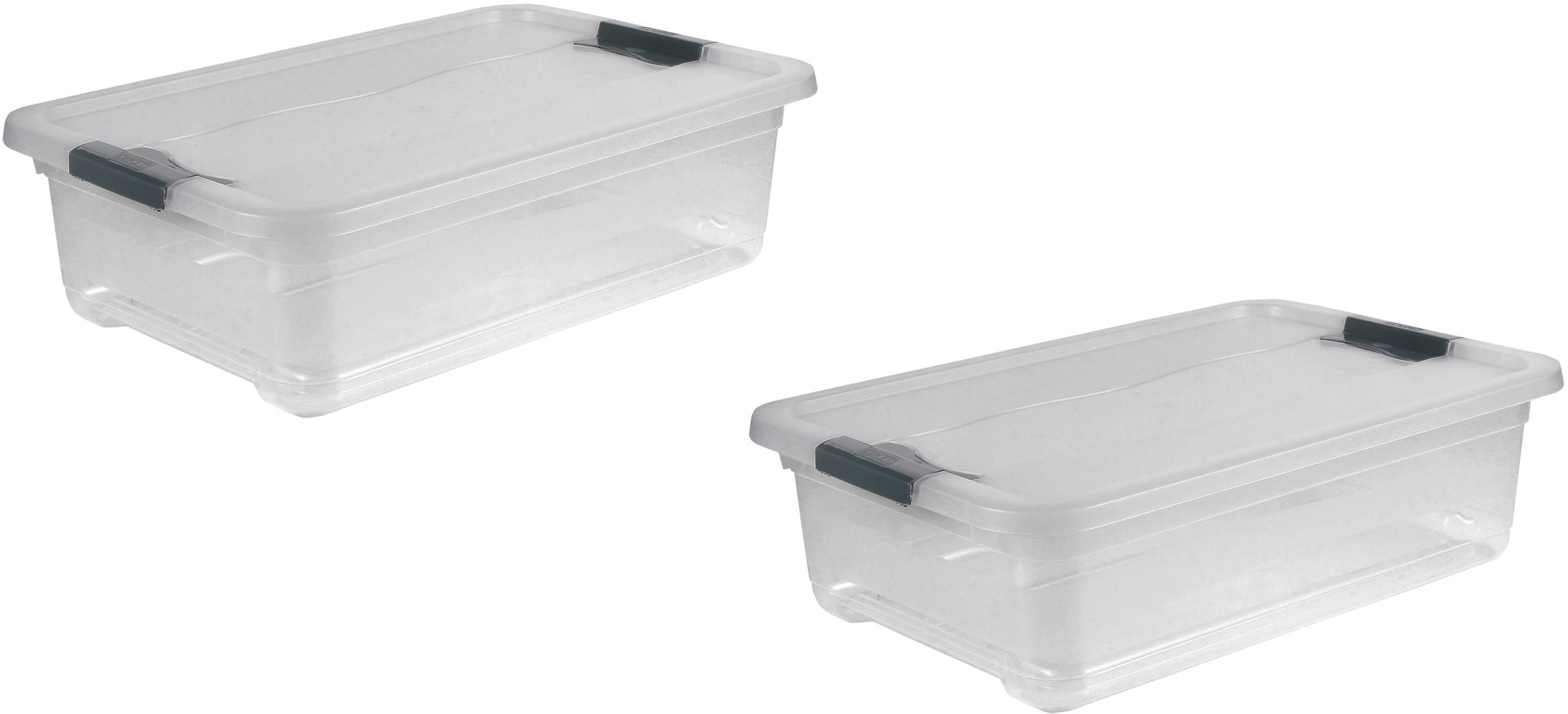 Organizer KEEEPER "cornelia", transparent, B:39,5cm H:17cm T:59,5cm, Kunststoff, Aufbewahrungsboxen, Aufbewahrungsbox, 28 L, mit Deckel, Schiebeverschluss