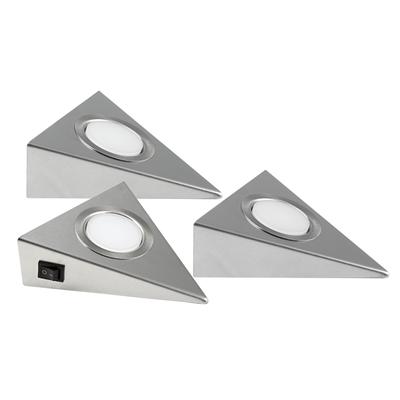 HEITRONIC Unterschrankleuchte "Genua", silber (silberfarben), B:13,5cm H:4,5cm T:13,7cm, Lampen, Küchenlampe, Küchenbeleuchtung, mit Schalter, Gehäuse aus Edelstahl Image