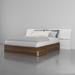 Nexera Cologne 3-Piece Storage Bed with Extra Wide Headboard, Walnut & White