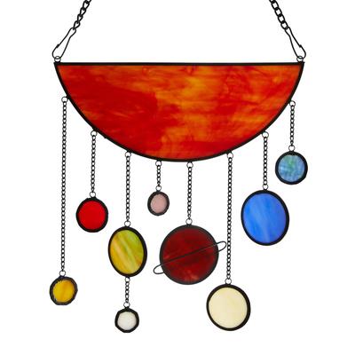 River of Goods 12-Inch Solar System in Tiffany-Style Stained Glass