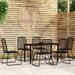 vidaXL Patio Dining Set Outdoor Dining Set Garden Table and Chair Set Black