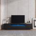 Modern 57" TV Stand Matte Body High Gloss Fronts with 12 Color LEDs