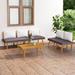 vidaXL Patio Lounge Set Sectional Sofa Set with Cushions Solid Wood Acacia