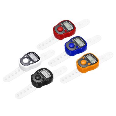 Finger Tally Counter 0-99999 5 Digital LED Display for Sports Counting - Black White Red Orange Blue