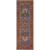 Vegetable Dye Heriz Serapi Oriental Narrow Wool Runner Rug Handmade - 2'5" x 7'7"