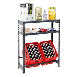 PROREGAL Getränkekistenregal Camel mit Ablagefläche | HxBxT 100x80x30cm | Anthrazit | Steckregal Grundregal Image