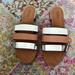 Zara Shoes | Beautiful Zara White, Tan And Silver Sandals Never Worn | Color: Silver/Tan/White | Size: 11