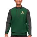 Men's Antigua Forest Green Oakland Athletics Team Quarter-Zip Pullover Top