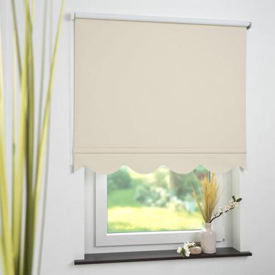 Seitenzugrollo LIEDECO Gr. 1, beige, B:62cm H:180cm, Polyester, Rollos, Volantrollo - Volant Klassik, Fixmaß Image
