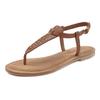 Zehentrenner LASCANA, Damen, Gr. 42, braun (camelfarben, goldfarben), Obermaterial: 100% Schafsleder. Futter: 100% Rindsleder. Decksohle: 100% Ziegenleder. Laufsohle: 100% Synthetik, unifarben, modisch, Schuhe, Sandale, Pantolette aus Leder mit...