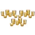 Glasseam Tealight Votive Glass Candle Holders, 18Pcs/6Sets Mercury Gold Tea Light Holders Bulk, Christmas Floating Candles & Holders for Dinning Table, Wedding Centrepiece Dinner Decorations