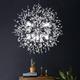 PIAOPIAO Modern Firework Chandeliers Dandelion Pendant Light, 8 Lights G9 Lamps Alloy Fixtures - with Bulb and 32 Strings Crystal, for Living Room, Bedroom, Dining, Foyer, Shop (Cold Light, Silver)