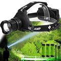 P70 LED Super Bright Head Torch, 90,000 Lumens Strong LED Head Torch, 5 Modes USB Rechargeable Waterproof Kids Head Torch, with 3x3200mah Battery, Suitable for Camping, Night Riding, and Adventure