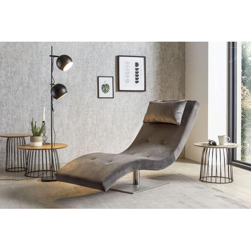 Relaxsessel SALESFEVER Sessel Gr. Samtvelours, B/H/T: 60 cm x 83 cm x 200 cm, grau Lesesessel und Relaxsessel