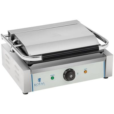 Royal Catering - Kontaktgrill Elektro Gastro Edelstahl 230V 2200W Panini Toaster Grill Image