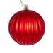 Vickerman 696521 - 4" Red Matte Lined Ball Christmas Tree Ornament (6 pack) (N222203DMV)