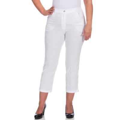 7/8-Hose KJBRAND "BEA 7/8", Damen, Gr. 48, N-Gr, weiß, Web, Obermaterial: 47% Baumwolle, 45% Polyester, 6% Viskose, 2% Elasthan, casual, figurumspielend 7/8-Länge, Hosen, bügelfrei Image