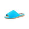 Pantoffel CLASSIC, Damen, Gr. 37, blau (türkis), Textil, Schuhe Damenschuh Hausschuh Pantoffeln