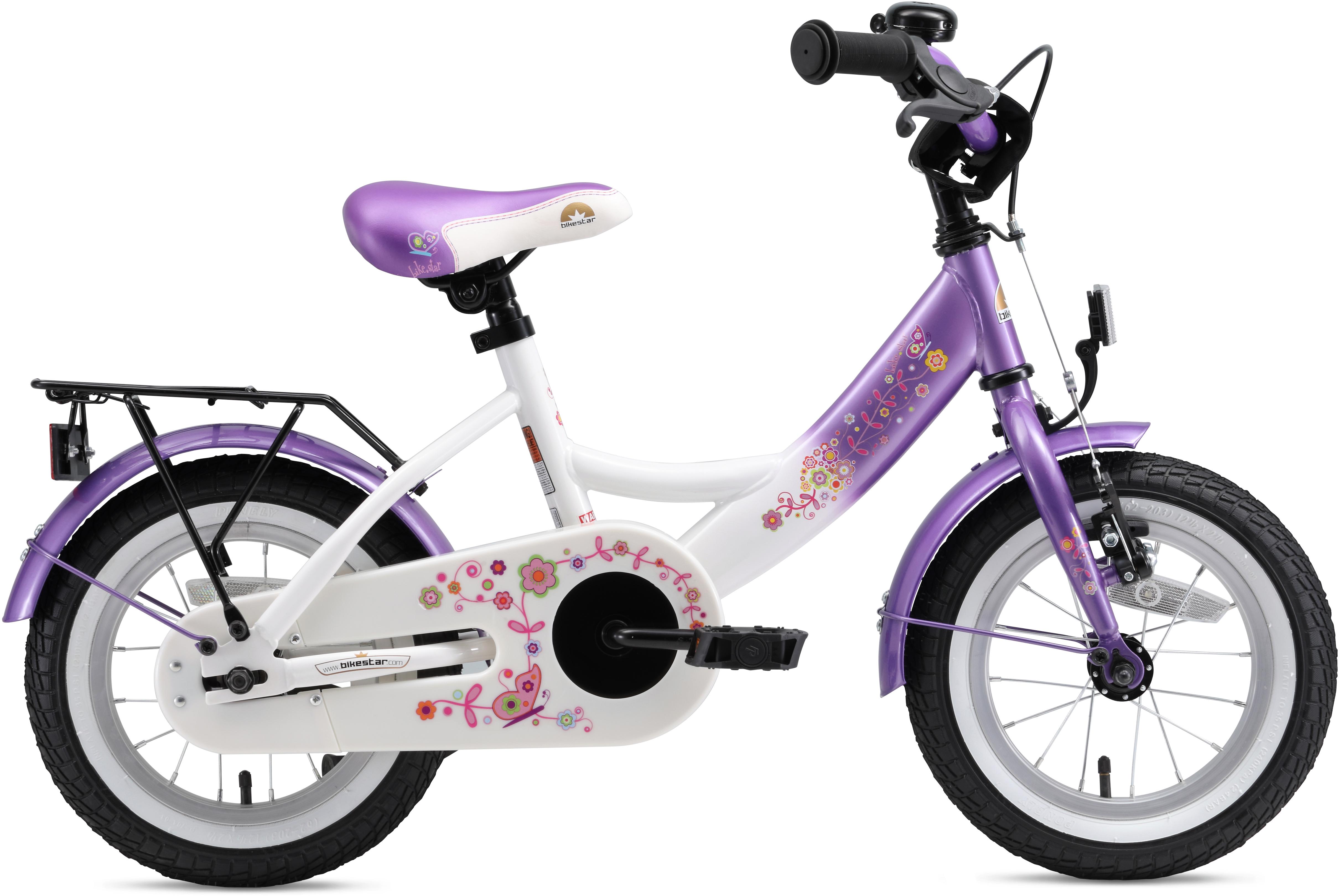 Kinderfahrrad BIKESTAR "Classic" Gr. 23, lila (violett, weiß), Fahrräder, Kinder, 23cm, 12 Zoll (30,48cm) Image