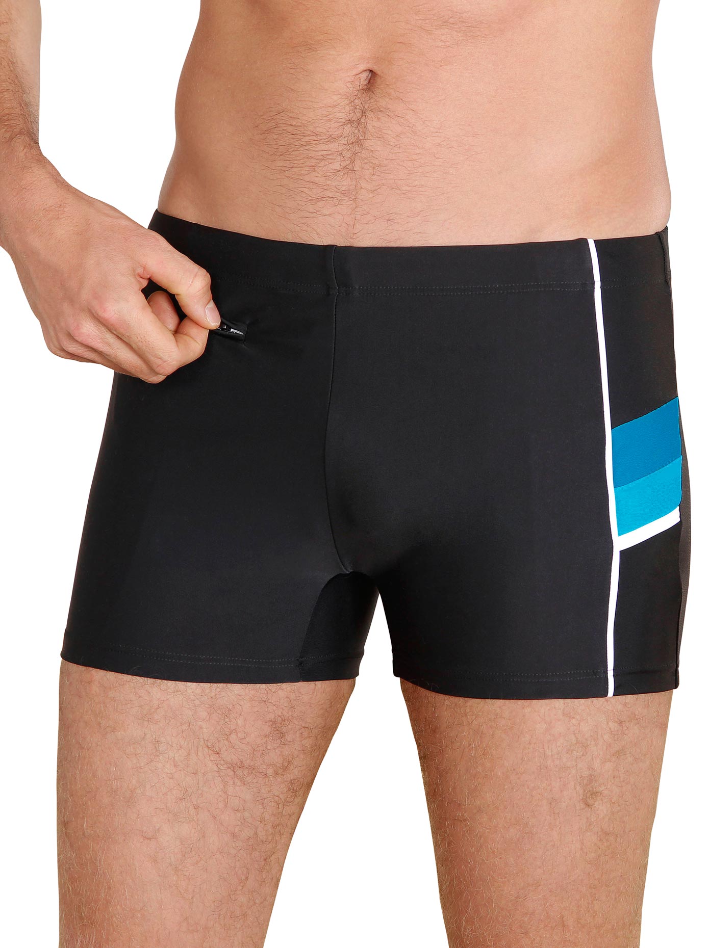 Badehose, Herren, Gr. 7, Normalgrößen, schwarz, Elasthan, Polyamid, Badehosen Image