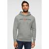 Kapuzensweatshirt JACK & JONES "Logo Hoodie Oldschool", Herren, Gr. M, grau (light grau melange), angeraute Sweatware, Obermaterial: 68% Baumwolle, 28% Polyester, 4% Viskose, bedruckt, meliert, casual, normal normal, Rundhals, Langarm Rippbündchen,...