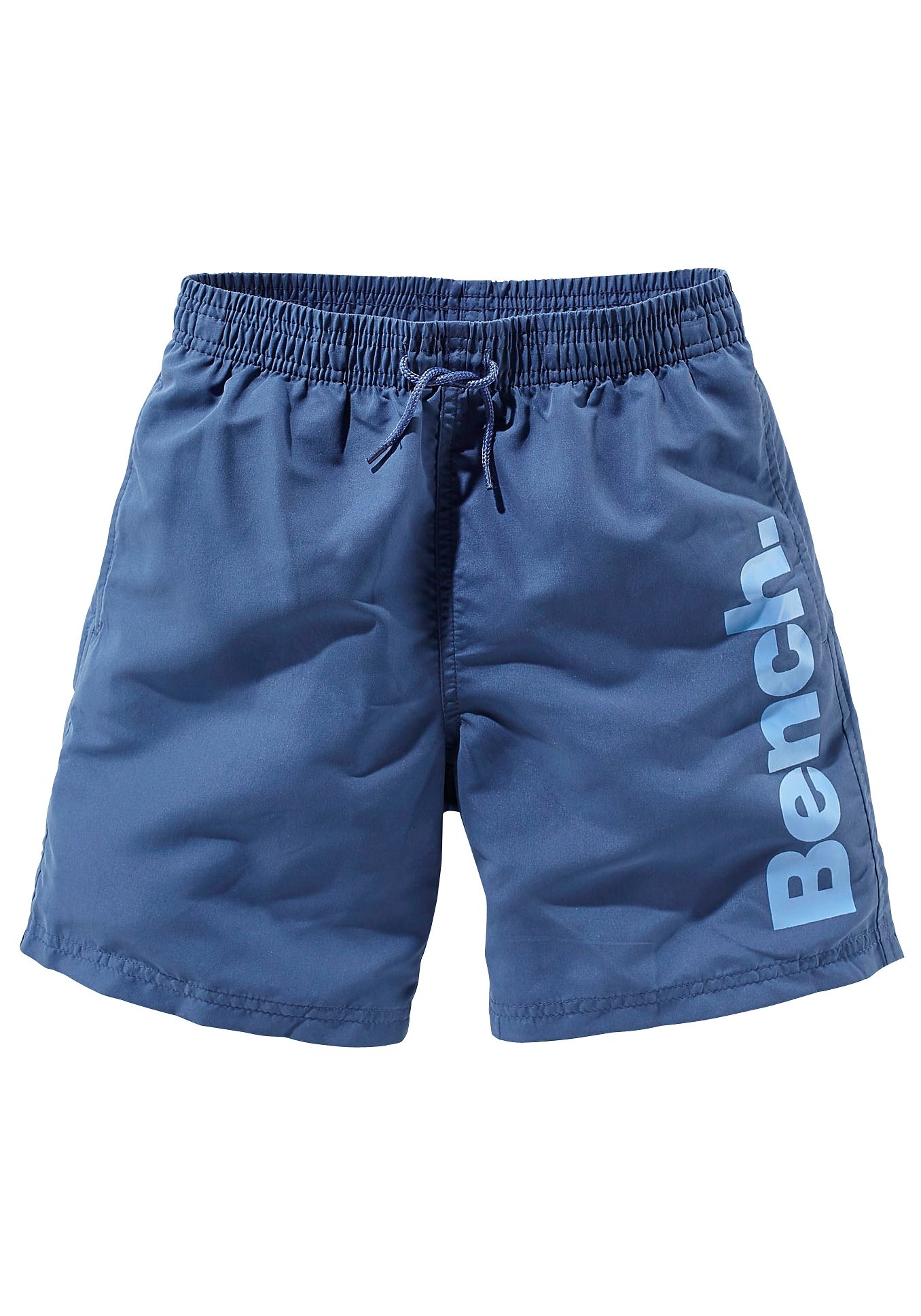 Badeshorts BENCH., Kinder, Gr. 158/164, N-Gr, blau, Microfaser, Polyester, unifarben, Badehosen, mit trendigem Logoschriftzug Image