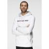 Kapuzensweatshirt JACK & JONES "Logo Hoodie Oldschool", Herren, Gr. XS (44), weiß (weiß, bedruckt), Obermaterial: 70% Baumwolle, 30% Polyester, Basic, normal, elastischer Bund, Sweatshirts