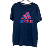Adidas Shirts | Adidas Mens Climatize The Go To Tee Big Logo Short Sleeve Round Neck Stretch | Color: Blue/Red | Size: L