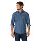 Wrangler Herren Iconic Regular Fit Snap Shirt Hemd mit Button-Down-Kragen, Mid Tint Denim, L