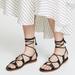Madewell Shoes | Madewell Black Leather Lace Up Sandals Size 6 | Color: Black | Size: 6