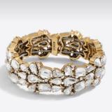 J. Crew Jewelry | J. Crew | Crystal Elastic Stretch Bracelet | Color: Gold | Size: Os