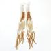 Anthropologie Jewelry | Beaded 6" Drop Native Artisan Hand-Made Earrings | Color: Brown/Gold/Silver/White | Size: 6" Drop