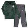 Toddler Colosseum Green/Gray Michigan State Spartans Shark Full-Zip Hoodie Jacket & Pants Set