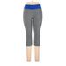 Active Pants - Mid/Reg Rise Straight Leg Elastic Waist: Gray Activewear - Women's Size Large