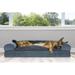 FurHaven Faux Fleece & Chenille Soft Woven Pillow Sofa Pet Bed Metal in Blue | 40 H x 32 W x 8 D in | Wayfair 25503225