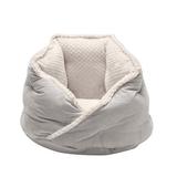 FurHaven Minky Faux Fur & Velvet Calming Hug Bed Polyester in Gray | 14 H x 18 W x 18 D in | Wayfair 11253387