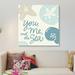 East Urban Home 'Walk on the Beach II' Graphic Art on Canvas, Cotton in Blue | 12 H x 12 W x 1.5 D in | Wayfair 529792BE9AFD43B3995CFC7AAE77C101