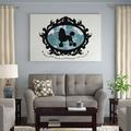East Urban Home Poodle (Black&Blue) I by 5by5collective - Gallery-Wrapped Canvas Giclee Print Metal in Black/Blue/Green | Wayfair