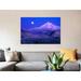 East Urban Home 'Moonlit Landscape Featuring Mount Hood (Wy'east), Oregon, USA' Photographic Print on Canvas Canvas, in Blue/Gray | Wayfair