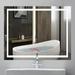 Wrought Studio™ Ayjah 28"X 36" Modern & Contemporary Frameless Lighted Bathroom/Vanity Mirror, Glass | 32 H x 24 W x 1.12 D in | Wayfair