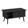 George Oliver Lift Top Coffee Table w/ Wooden Leg Wood in Black | 18.74 H x 35.4 W x 18.9 D in | Wayfair 20FF7AFBEF3B4270B34935251EF86556