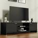 Ebern Designs TV Stand Cabinet w/ Storage Space & Cable Management, TV Table Unit for TVs up to 65 Inches Wood in Black | Wayfair