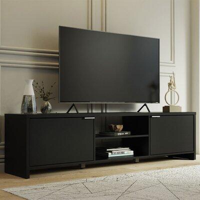 MADESA TV Stand for TV's up to 80 inches, Entertainment Center 71"L Wood in White | 19 H x 71 W x 15 D in | Wayfair 6922091CF